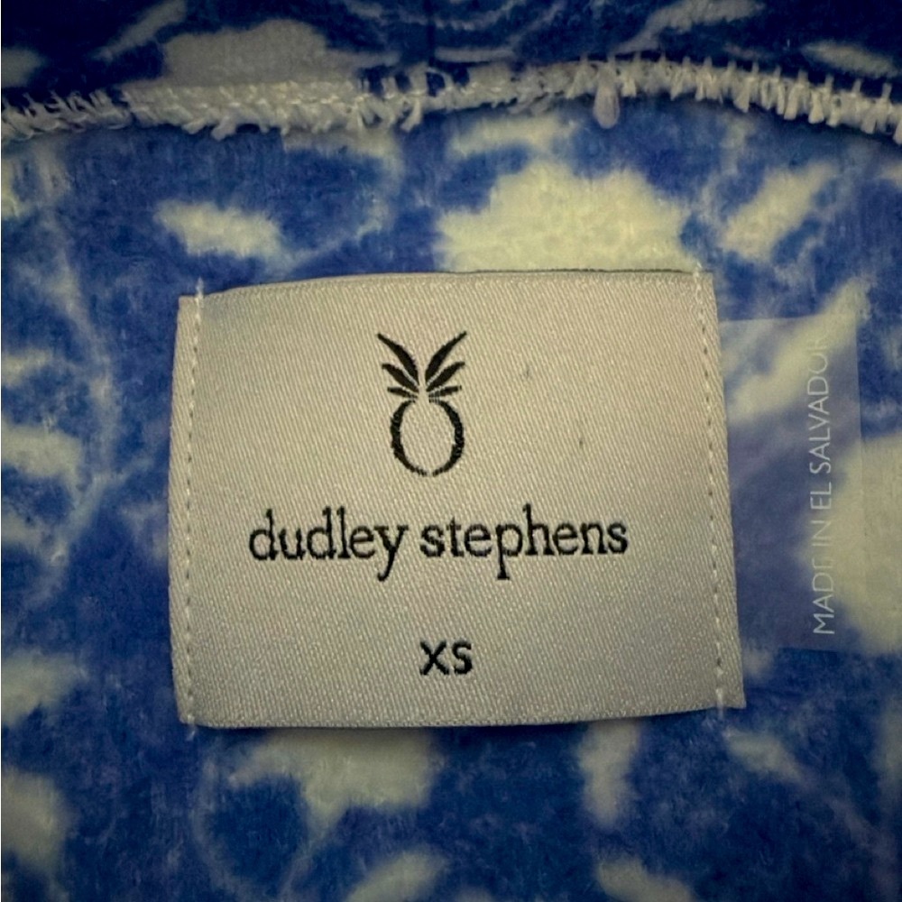 Dudley Stephens Park Slope Turtleneck Blue Floral Terry Fleece XS - Picture 4 of 9